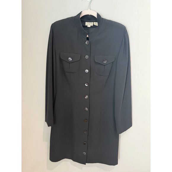 Vintage 90s Ann Taylor Loft Long Sleeve Black Dress, size 12 - Picture 5 of 15